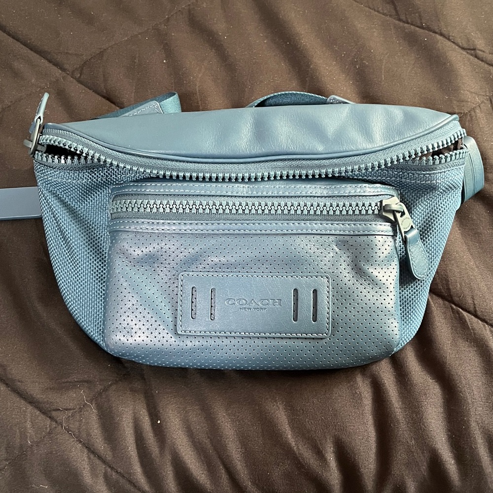 Coach Teal Leather Belt Bag